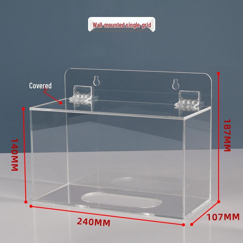 Punch-Free Wall-Mounted Acrylic Storage Box for Hats, Shoes, Gloves, and Masks