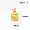 Various 18k Gold Feather Flower Charms Heart Face Pendant  Stainless Steel Diy Jewelry Accessories for Necklace Bracelet Gift