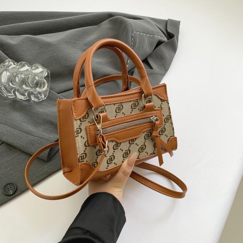 Persönlichkeit Trend Handtasche Herbst neue Mode Retro Druckdesign Schulter Umhänge kleine quadratische Tasche