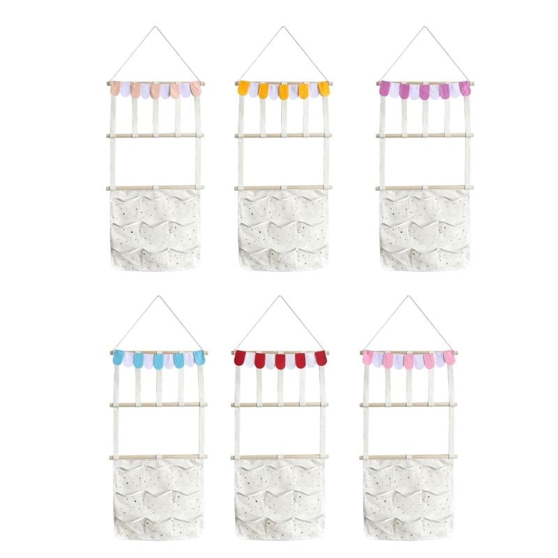 Durable Wooden Hair Bowknot Storage Rack Featuring Fabric Hook For Organizing Headbands Clips And Hair Accessories