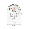 50pcs Floral Gift Tags Thank You For Celebrating With Us Paper Tag Wedding Bridal Shower Birthday Party Decoration Favors Supply