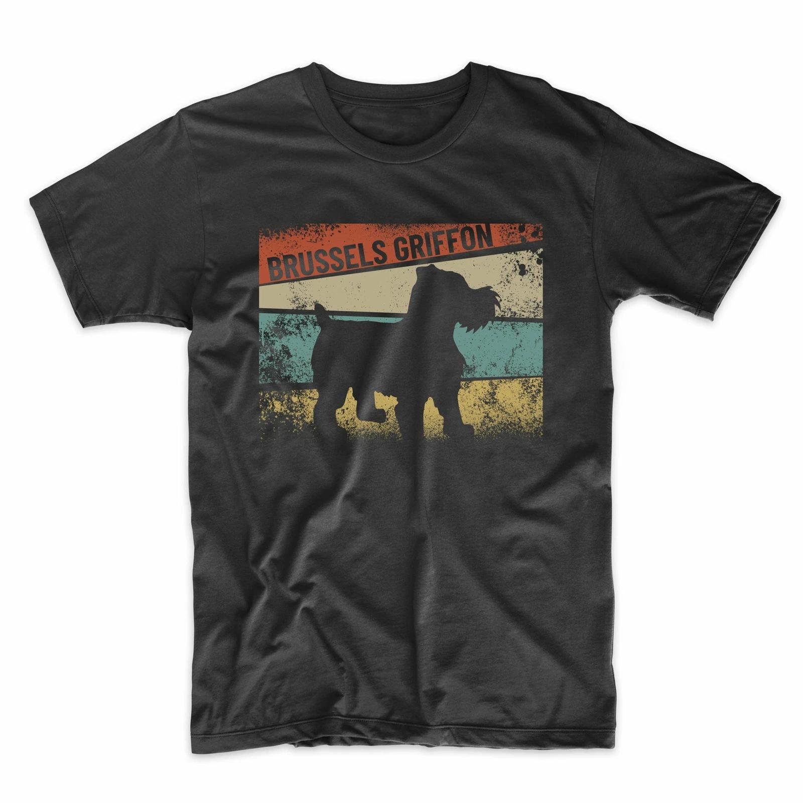 Men s Brussels Griffon Shirt - Retro Style Brussels Griffon Dog Owner T-Shirt M