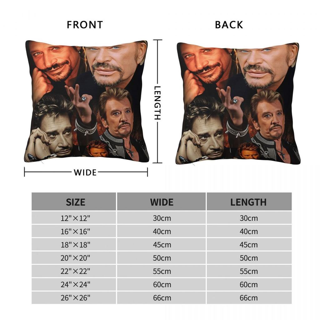 Pillow Case Printing Johnny Hallyday Rock Star Polyester Pillow Cover Vintage Cushion Cover Pillowcases For Sofa Home Decoration