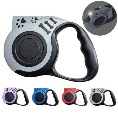 5m Dog Leash With Flashlight For Small Medium Dogs Cat Retractable Puppy Walking Nylon Traction Rope Chihuahua Pug Pet Supplies