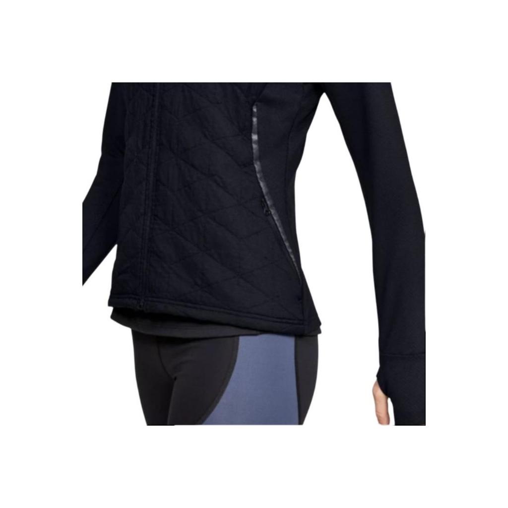 Under Armour Coldgear Reactor Insulated Stand Collar Solid Color Long Sleeve Jacket Women Jacket Black 1342803-001