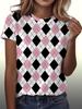 New Fashion Women's Geometric Pattern T-Shirts 3D Print Round Neck Short Sleeve Tops Casual Streetwear Y2k Tees Women Clothing