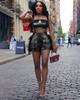 European and American Women’s Metallic Bandeau Fringe Suspender Shorts Set