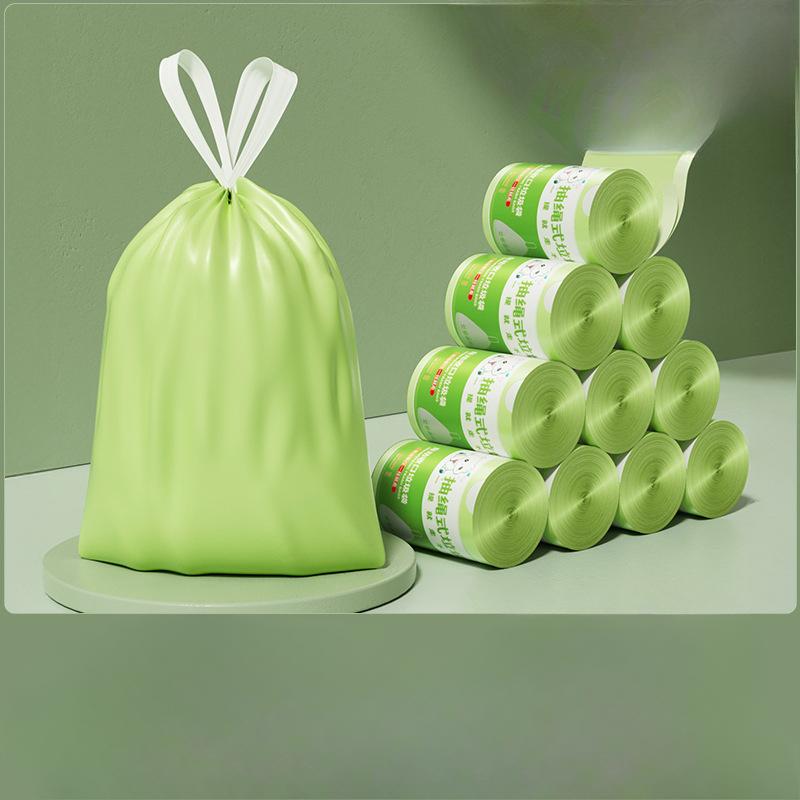 Mugwort Drawstring Garbage Bag Fly and Mosquito Repellent Automatic Closure Household Hand-held Garbage Bag