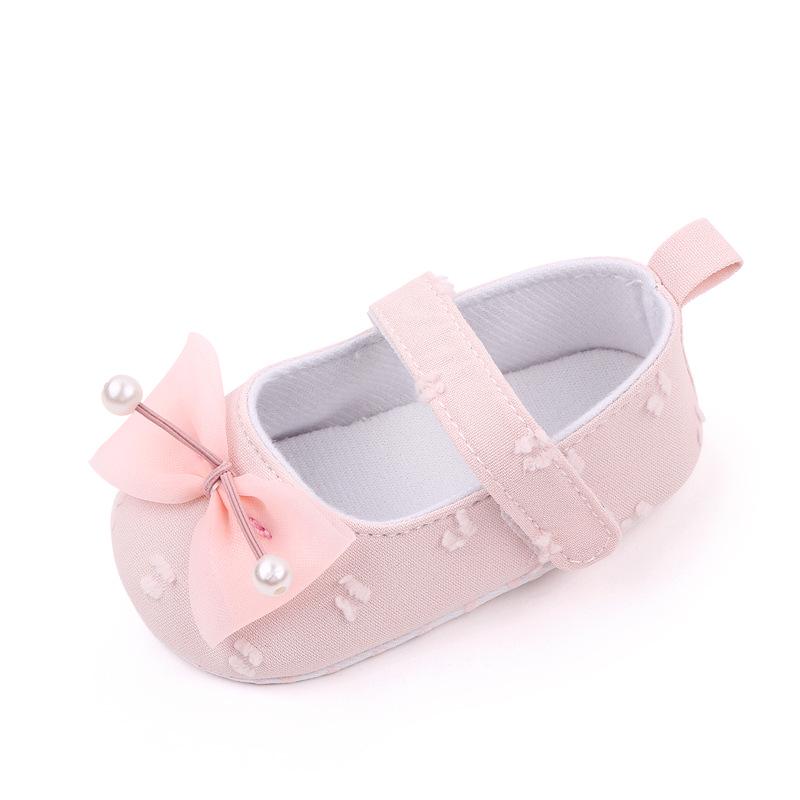 Nové mašličkové dívčí princeznovské boty - Měkká podrážka, Protiskluzové boty na chození (Modelka: BY2235)