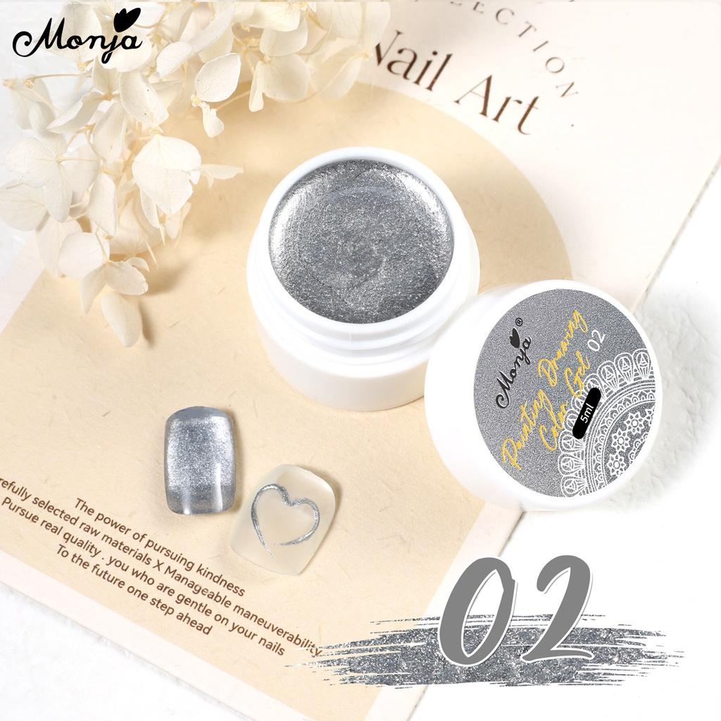 monja 5ml 12 barev Gel na malování nehtů UV lak Kreslení Černá Bílá Salonní barvy Lak Semipermanentní Vylepšení Manikúra Design Nástroj