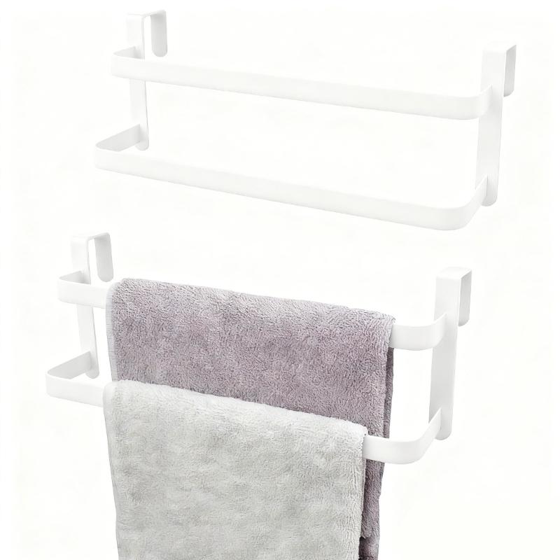 Over The Door Hanger Metal Construction Rustproof Towel Holder For Small Spaces Kitchen Bathroom Bedroom Storage