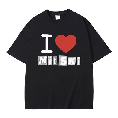 Ich Liebe Mitski Print T-Shirt Herren Damen Mode Lässig Übergroße T-Shirts Unisex Reine Baumwolle Kurzarm T-Shirts Vintage Streetwear