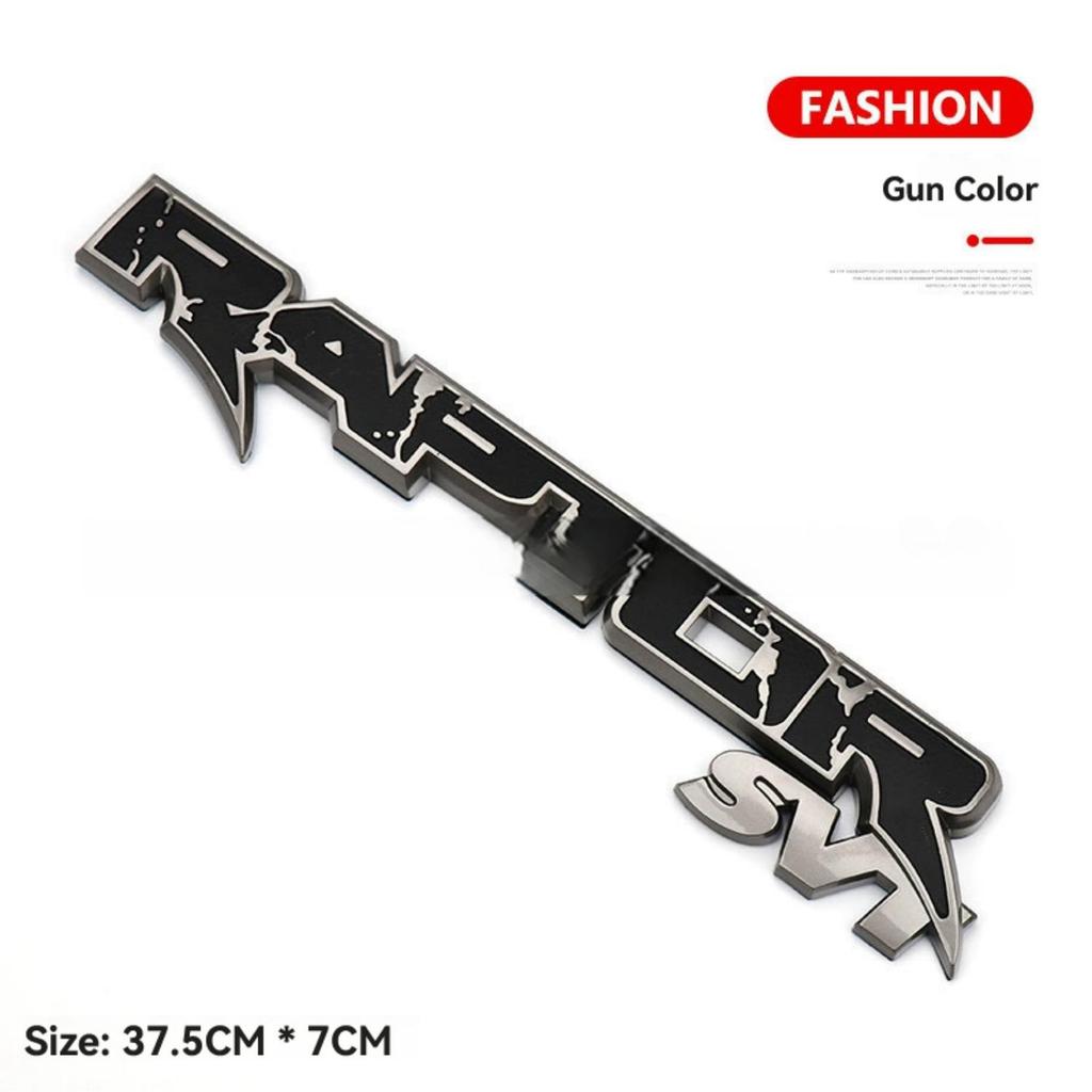 Car Rear Trunk Emblems Raptor Logo Stickers For Ford F-150 F-250 F-350, Fender Side Tailgate Rear Emblems, Gun Color,
