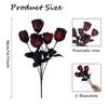 12pcs Dark Gothic Style Artificial Black Rose Flowers Bouquet for Wedding Bridal Shower Home Decor Valentines Day Gift