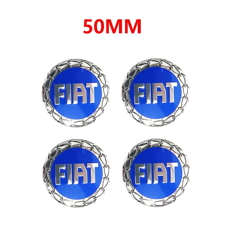 4pcs 56mm 50mm 3D logo car emblem Wheel Center Hub auto Rim refit dust-proof badge covers sticker styling accessories For FIAT