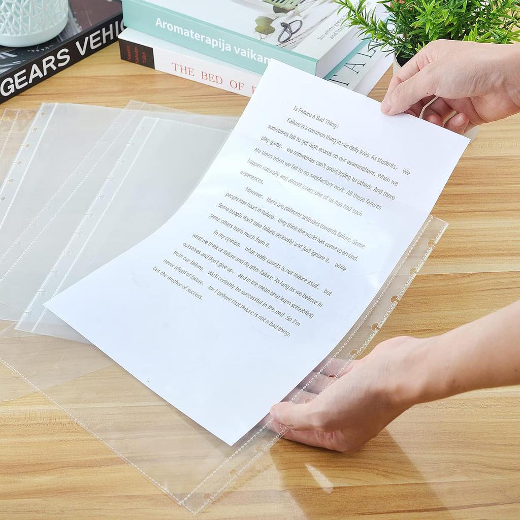50 Piece Clear Sheet Protectors Page Protectors 8.5 X 11 Clear Binder Sheet Protectors Discbound Sheet Protectors for Discbound Holds Letter Size
