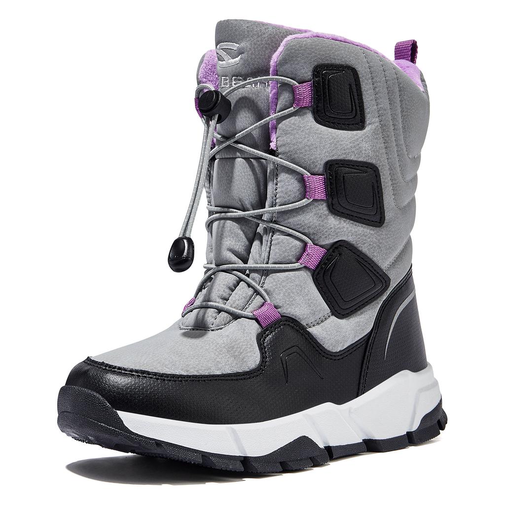 Dětské sněhule HOBIBEAR pro chlapce a dívky, nepromokavé boty do poloviny lýtek, teplé, s podšívkou z umělé kožešiny, zateplené, s gumičkou, zimní boty