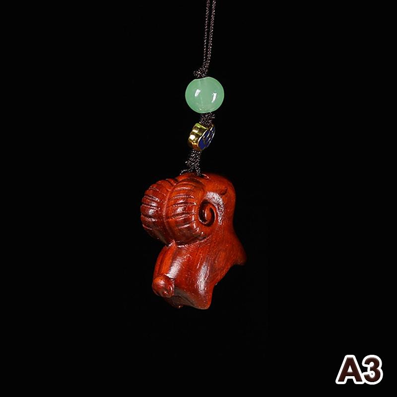 Mini Padauk Carved Zodiac Sheep Beautiful Ornament for Chinese New Year Celebration A3