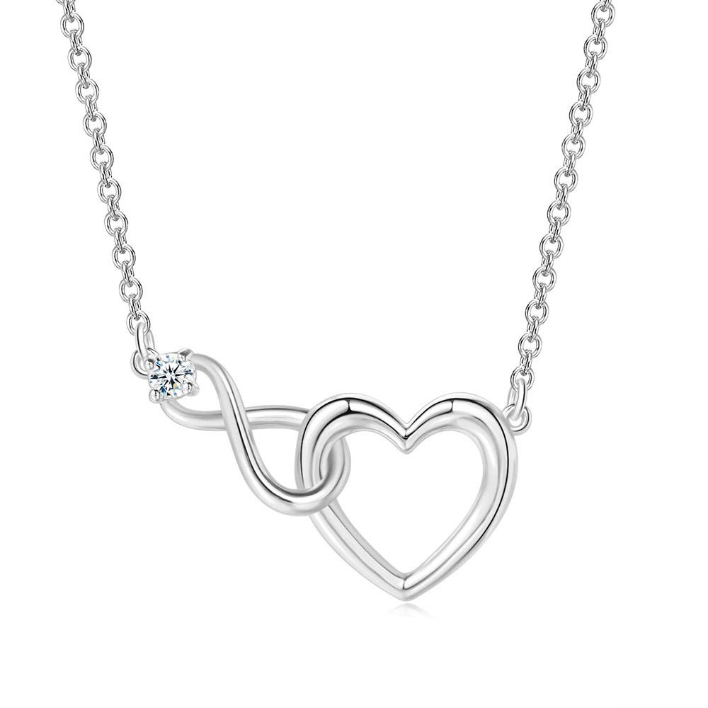 

Heart Pendant Necklace for Women Crystal Infinite Love Aesthetic Korean Choker Gold Color Chain Wedding Accessories Jewelry N457