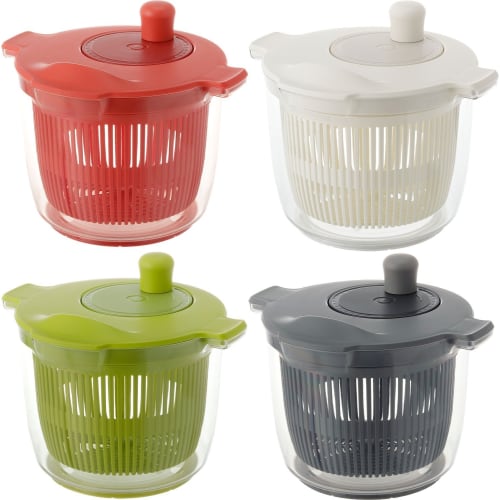 Risu Salad Spinner, Vegetable Drainer, White, 2.3L, Liberalista, Made In Japan