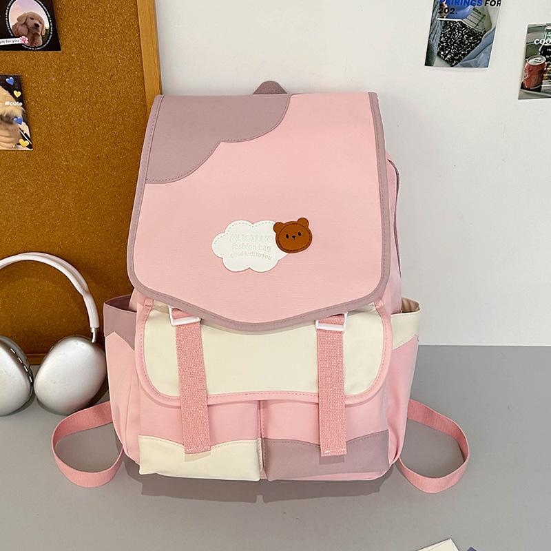 

High value dopamine cute schoolbag female middle and high school students contrasting colors large capacity backpack niche design backpack