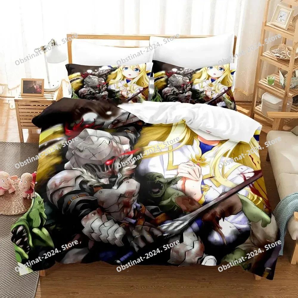 3D Anime Goblin Slayer Bedding Set Printed Bed Set Duvet Cover Sheet Pillowcase Bed Soft Quilt Cover Full Queen King Size
