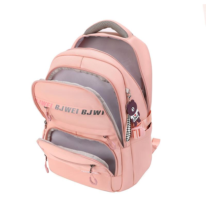 Schulrucksack für Mädchen, große Kapazität, Nylon, Schulrucksack, Tagesrucksack, mehrere Taschen, lässiger Rucksack, Reisetasche