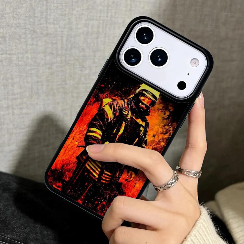 Capa Case for iPhone 17 Air 16 Pro Max 15 Plus 11 13 Mini 14 12 Back Phone Cover Firefighter Heroes