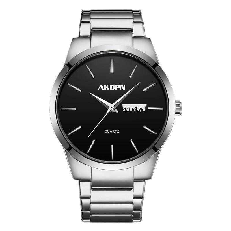 Men s Multifunctional Waterproof Fashion Steel Strap Wristwatch - Business Casual High-End Feel