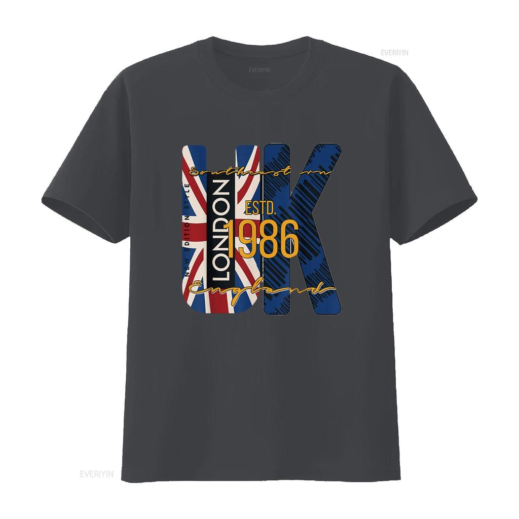 Großbritannien UK London Vereinigtes Königreich T-Shirt Schwarz X-Large Vintage Gewaschen Leicht Herren Oberteil Für Den Alltag Unisex