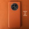 OPPO A2 Leather Half-Cover Case with Litchi Pattern - Genuine Cowhide Protective Cover for A2Pro