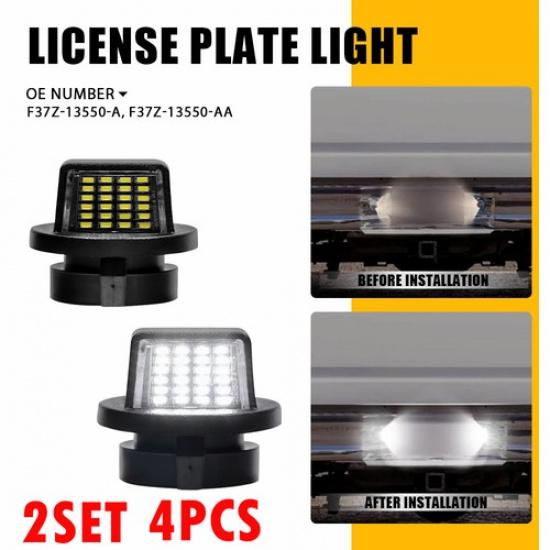 4X White LED License Plate Light For Ford F150 F250 F350 Ranger Bronco Excursion