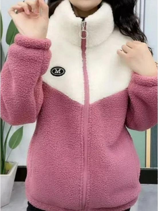 Women's Thickened Winter Coat - Casual Cotton Jacket with Fleece Lining and Stand Collar