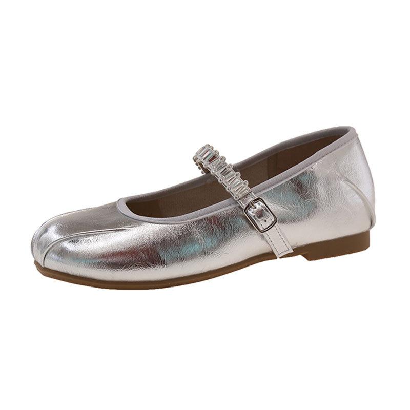 Comfortable and Versatile Light Mouth Word with Soft Sole Mary Jane Shoes Women's 25 Summer French Small Fragrant Retro Round Head Single Shoes