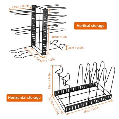 8-stufiges Topf- und Pfannenregal, Topf-Organizer mit 3 DIY-Methoden, Metallregal für Küchenschrank