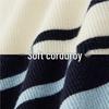 GIORDANO Women's Retro Striped Knit Sweater with Shoulder Buttons