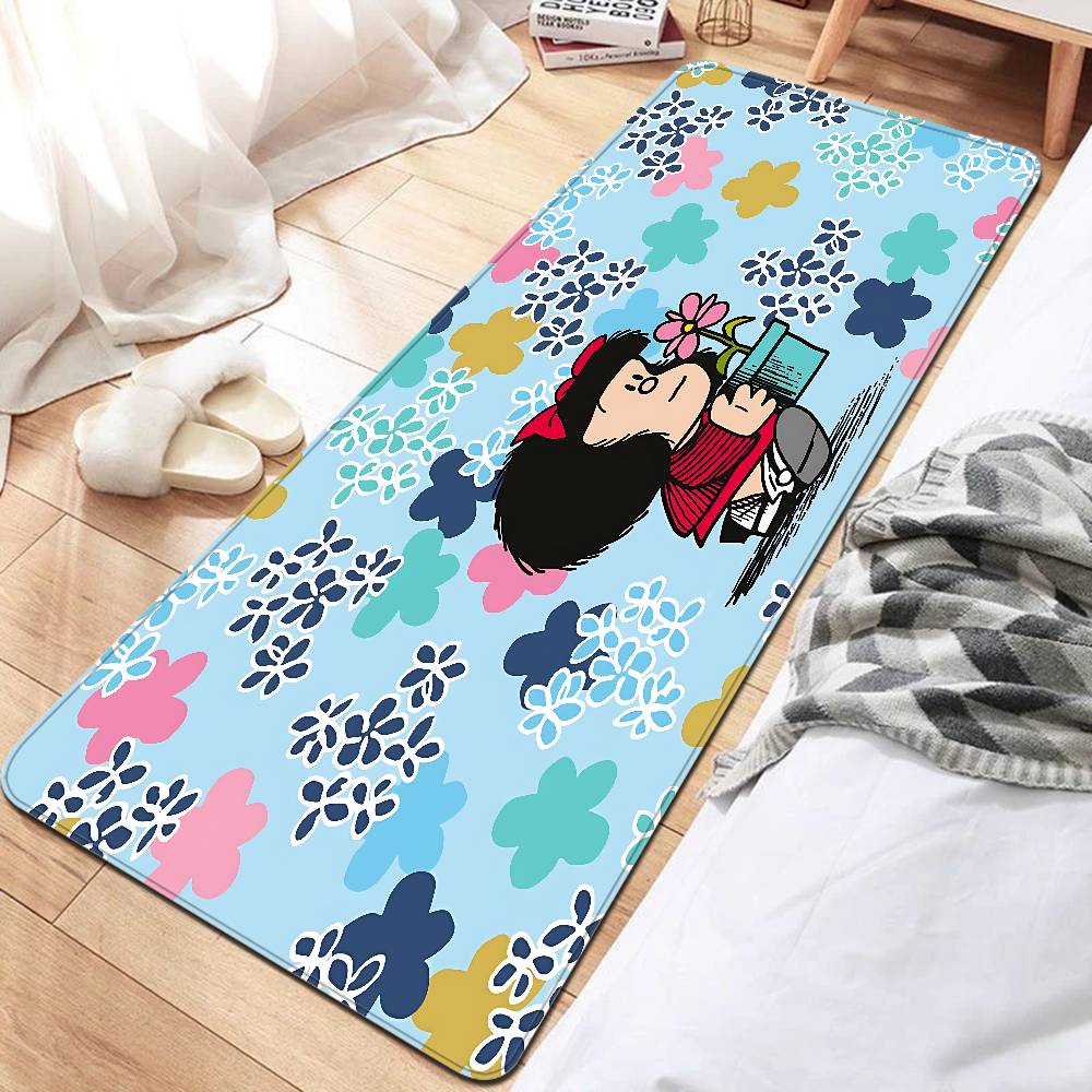 M-Mafalda Girl Floor Mat INS Style Soft Bedroom Floor House Laundry Room Mat Anti-skid Bedside Area Rugs