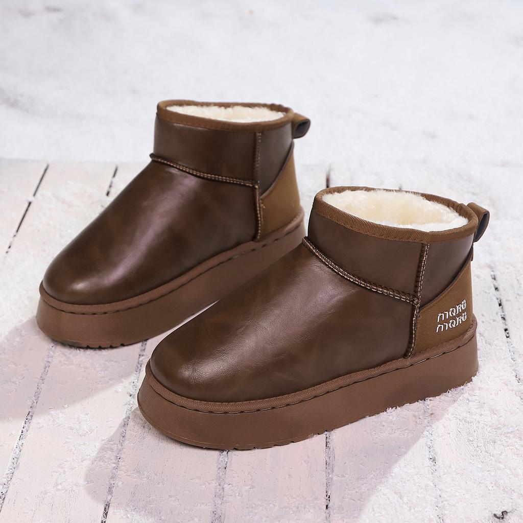 Fashion New Winter Fashion Thick-soled Snow Boots Flat-soled Plus Velvet Cuff Cotton Shoes Comfortable Mid-calf Casual Women's Boots
