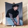 Stylish Male Idol Against Starry Background Theme Printed Blanket Soft Comfortable Throw Blanket For Living Room Kids Room Party Decor Memorial Gift