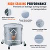 Fryer Grease Bucket, 8 Gal Oil Disposal Caddy with Caster Base, Carbon Steel with Rust-Proof Coating, Oil Transport Container with Lid, Lock Clips,
