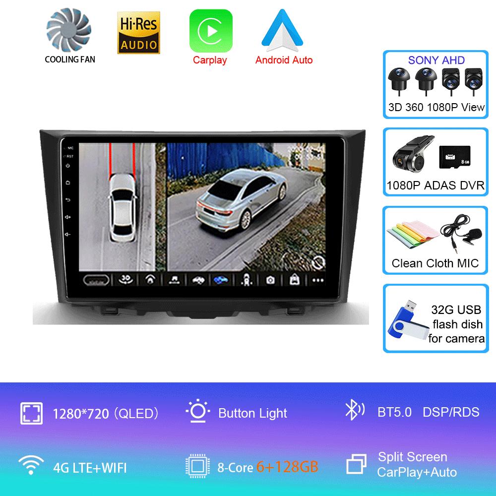 Car Radio Android 14 CarPlay Auto WIFI+4G For Suzuki Kizashi 2009 - 2015 GPS Navigation Stereo Multimedia Video Player Head Unit
