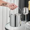Champagne Ice Bucket Stainless Steel with Lid Double-Wall Insulated Wine Cooler 1.4/2/3L Large Capacity Rust-Proof Barrel for Bars Hotels