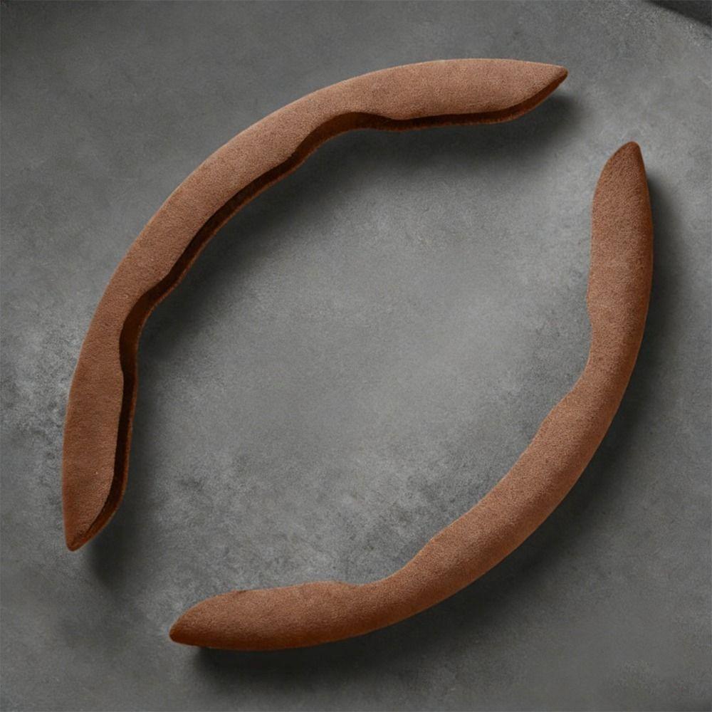 2pcs Breathable Material Faux Suede Cover Ergonomic Snap-On Cover Year-Round Driving
