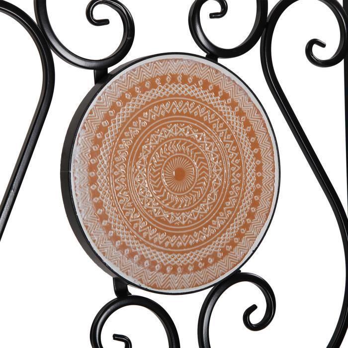 Chaise de jardin Trumpington - Métal - Noir et orange - Versa