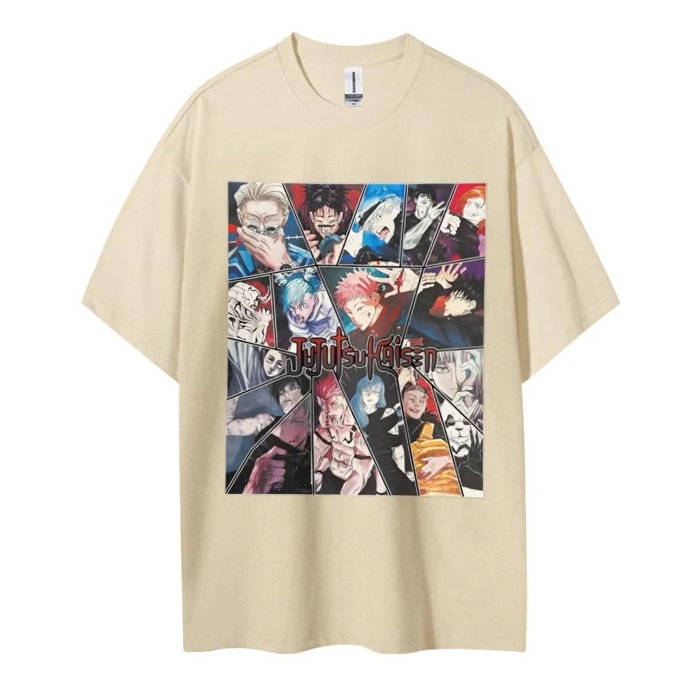 Jujutsu Kaisen Cotton Unisex Round Neck Anime Tshirt Mens and Womens Boys and Girls Summer Fashion Breathable Street TShirt