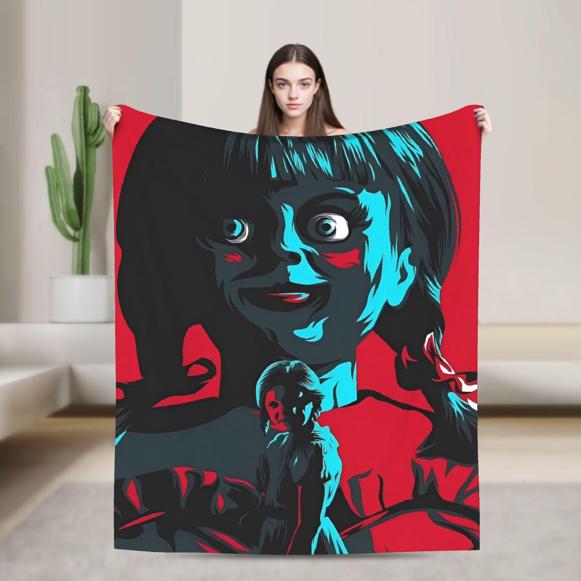 Заклятие Красная Аннабель Фото Фланелевое Одеяло Теплое Мягкое Плед для Дивана Кресла Путешествий Офиса Покрывало для Кровати Дивана 30x40in