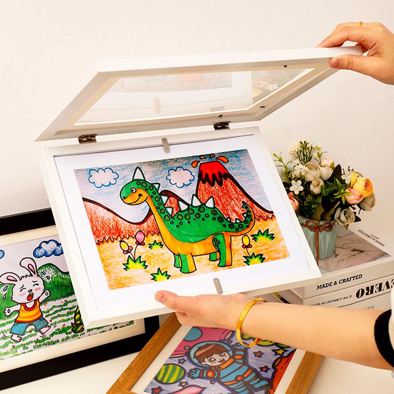 Kids' Artwork Display Frame: Magnetic, Easel-Mount for A4/A3 Paintings