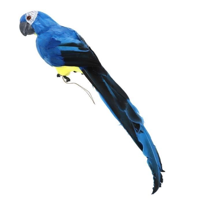 Perroquet Artificiel - Décoration Jardin - 45 cm - Bleu - Mousse - Plume