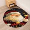 Christmas Santa Claus Printed Round Rug Carpet Chair Rug Area Rug Entryway Doormats,for Office Chair Living Room Bedroom Kitchen Room.