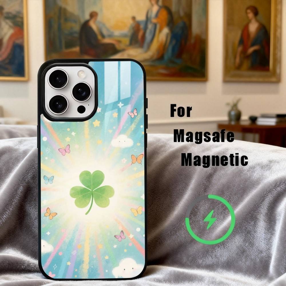 C-Clover  C-Cute L-Lucky-K Phone Case For iPhone17,16,15,14,13,12,11 Plus,Pro Max Magnetic For Magsafe Wireless Charging